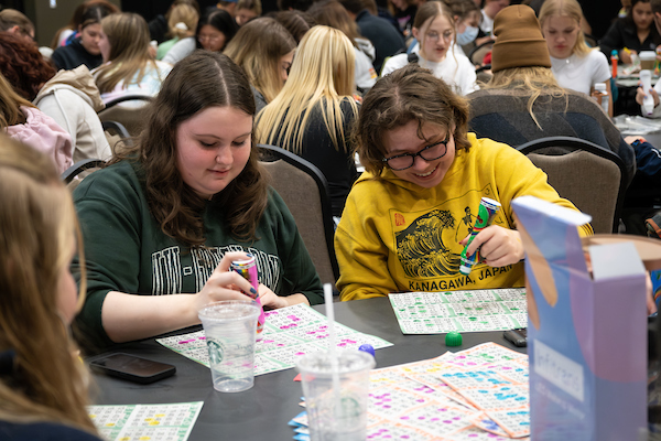 Students attend bingo on campus
