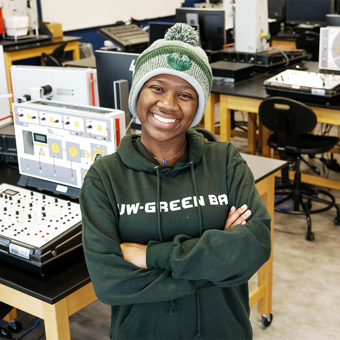 Amiyah Jones a biology major at UW-Green Bay