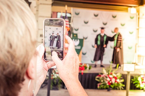 photo of a photo of the graduating stage
