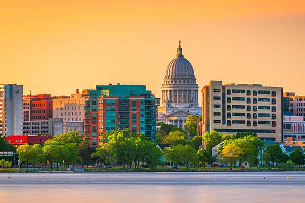 Downtown Madison Wisconsin from water