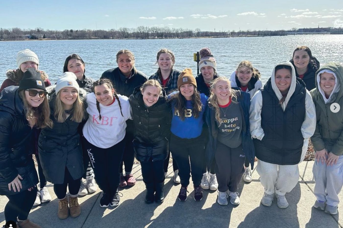 Kappa Beta Gamma members at a Special Olympics event, polar plunge