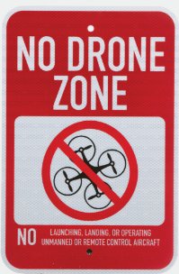 Drone No Fly Zone sign