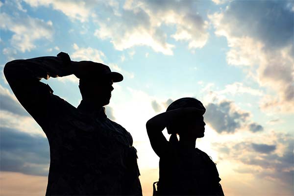 Veterans saluting