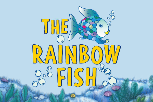 The Rainbow Fish with colorful fish and sea floor background