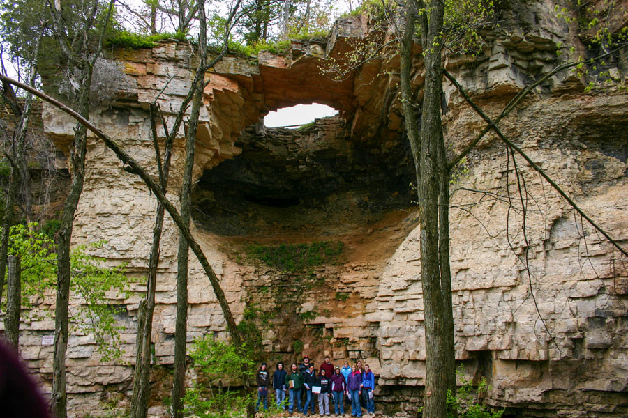 Group of geoscience student at Fonferek stone formation