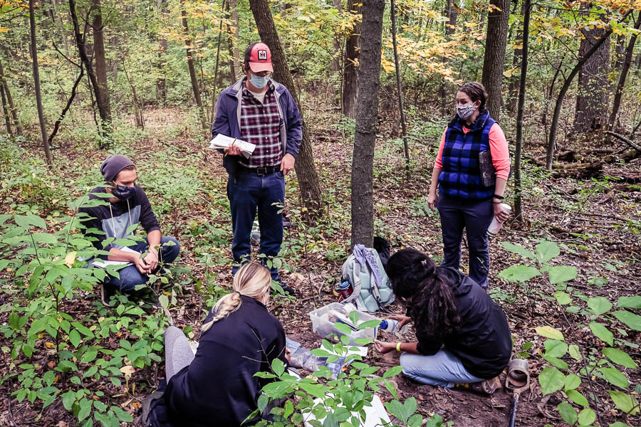 UWGB Environmental Science students learning in the field.