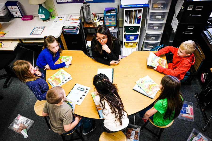 Education student Majriela Macedo student teaching in an elementary school classroom