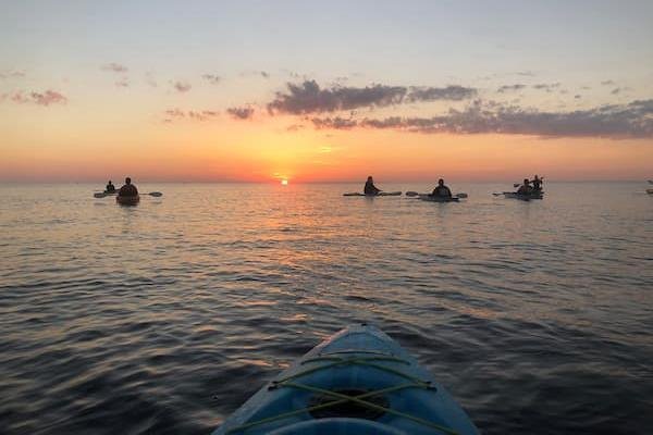 Kayaking at sunset