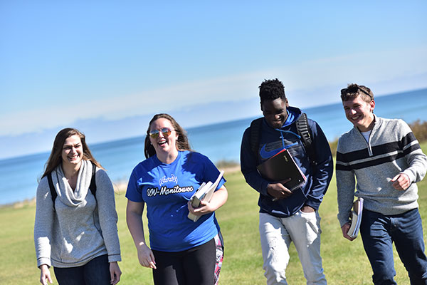 Manitowoc students walking about lakeshore