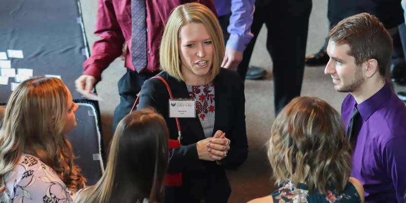 Accounting students at luncheon