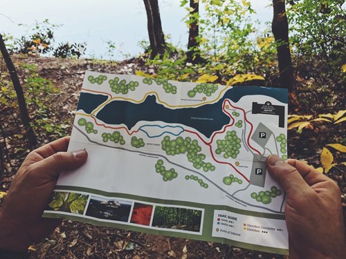 Looking at a map