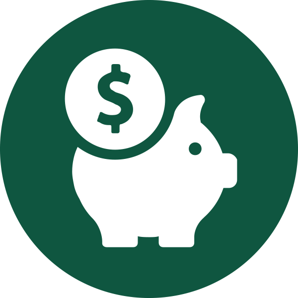 piggy bank in circle