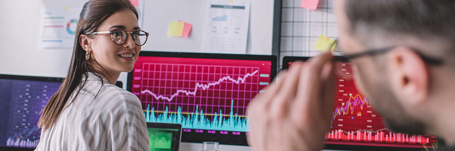 Image of data science student at a computer