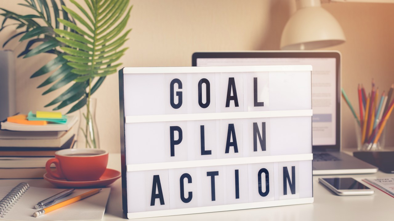 Goal, Plan, Action sign