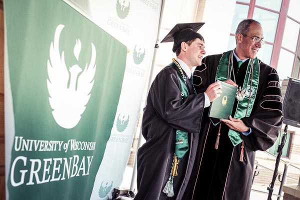 graduating on stage with the chancellor