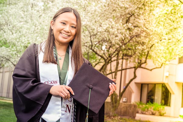 student with grad cap