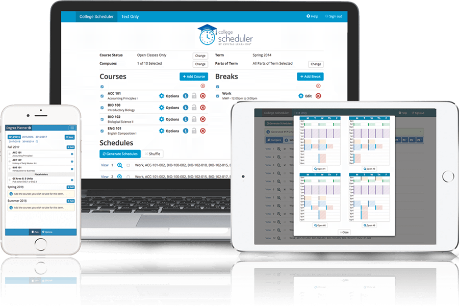 a photo of college scheduler demo