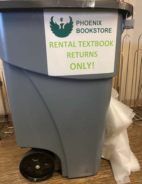 Textbook Rental Drop-off Bins