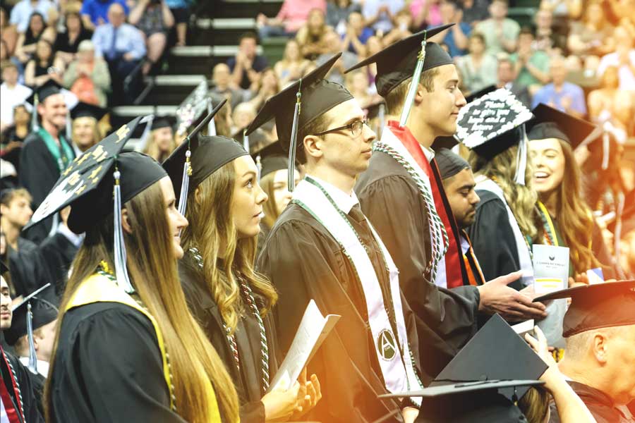 Students attend graduation ceremony