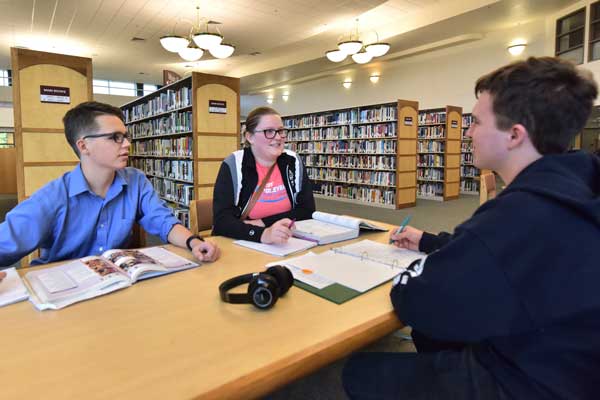 Students at tutoring session