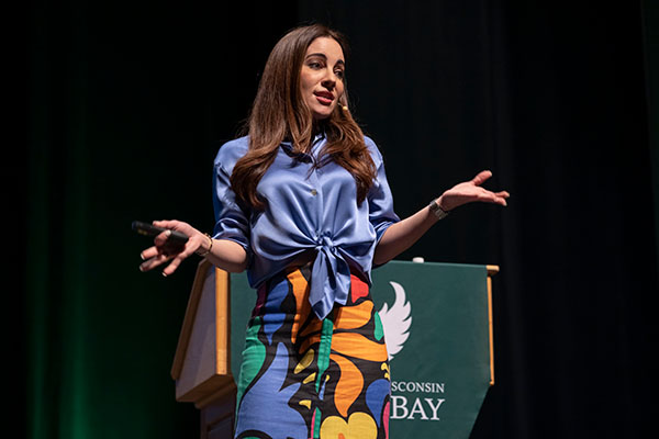 Maria Atencio presenting at Celebrate 2023 event