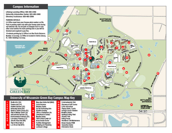 Green Bay Uwgb Campus Map Printable