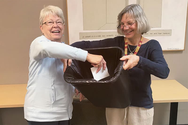 Publicity committee collecting ballots