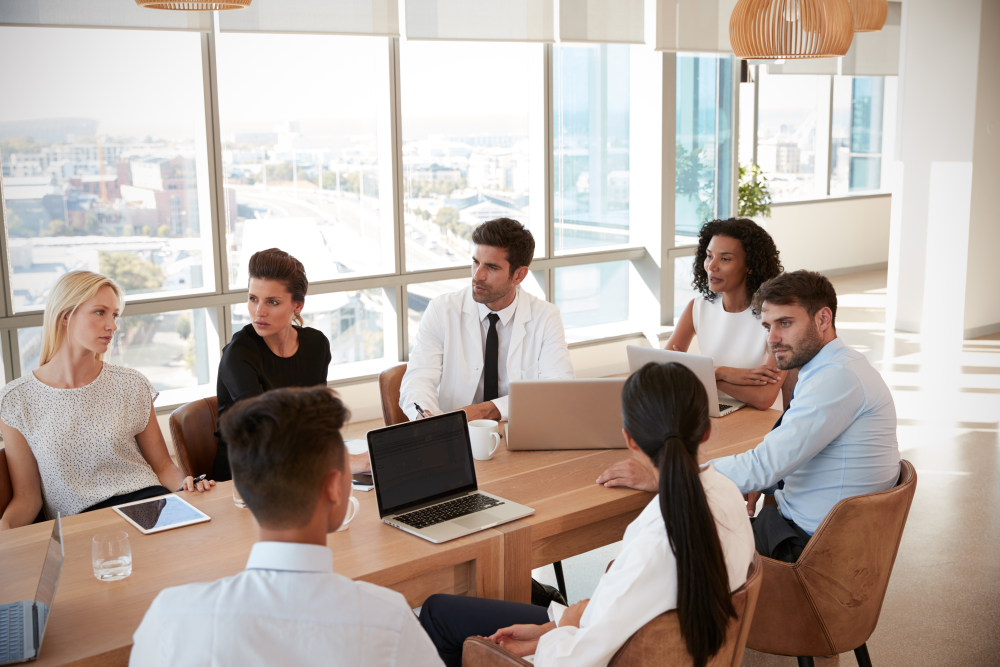 Group of medical staff meeting