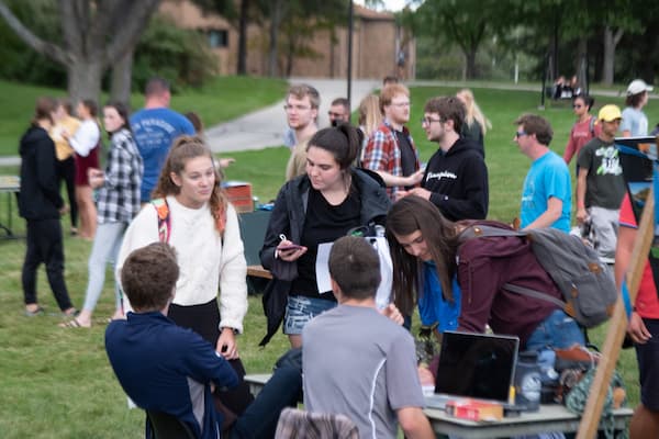 Students learn about student organization opportunities at org smorg