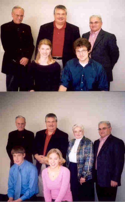TOP PHOTO: Back - Arendt, Hurst, Gainacopulos. Front - Lindemann, Eggener BOTTOM PHOTO: Back - Arendt, Hurst, Scherer, Gainacopulos. Front: Bjella, Welke