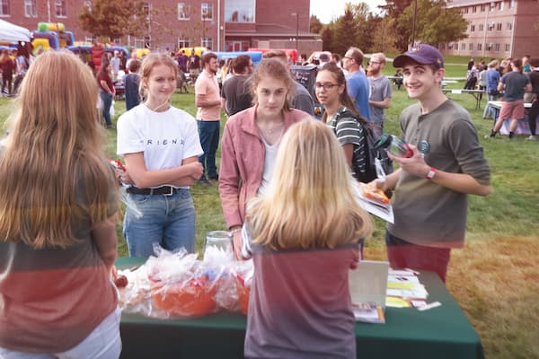 Students learn about different student organizations at Org Smorg