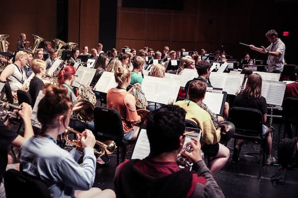 Students rehearse for ensemble