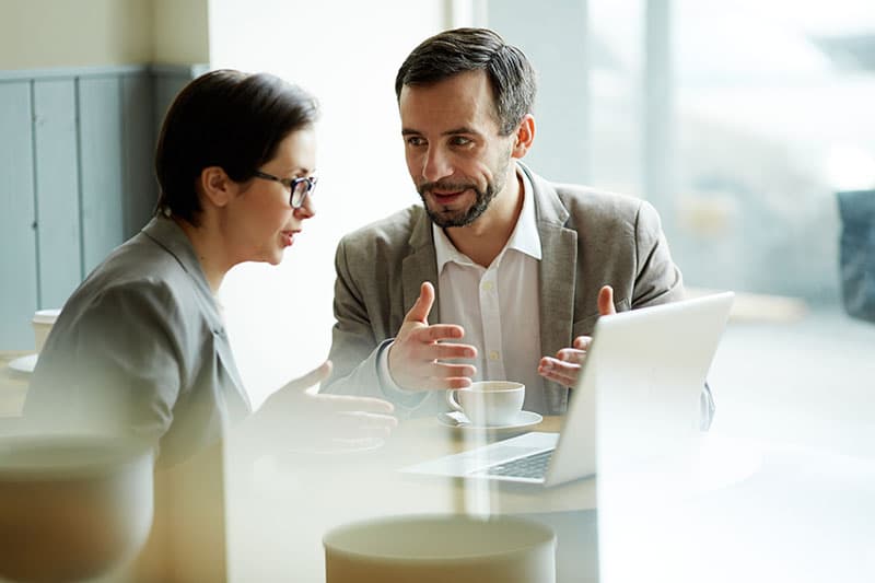 people discussing a project