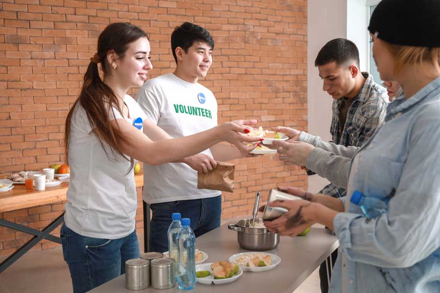 Students volunteer in the community