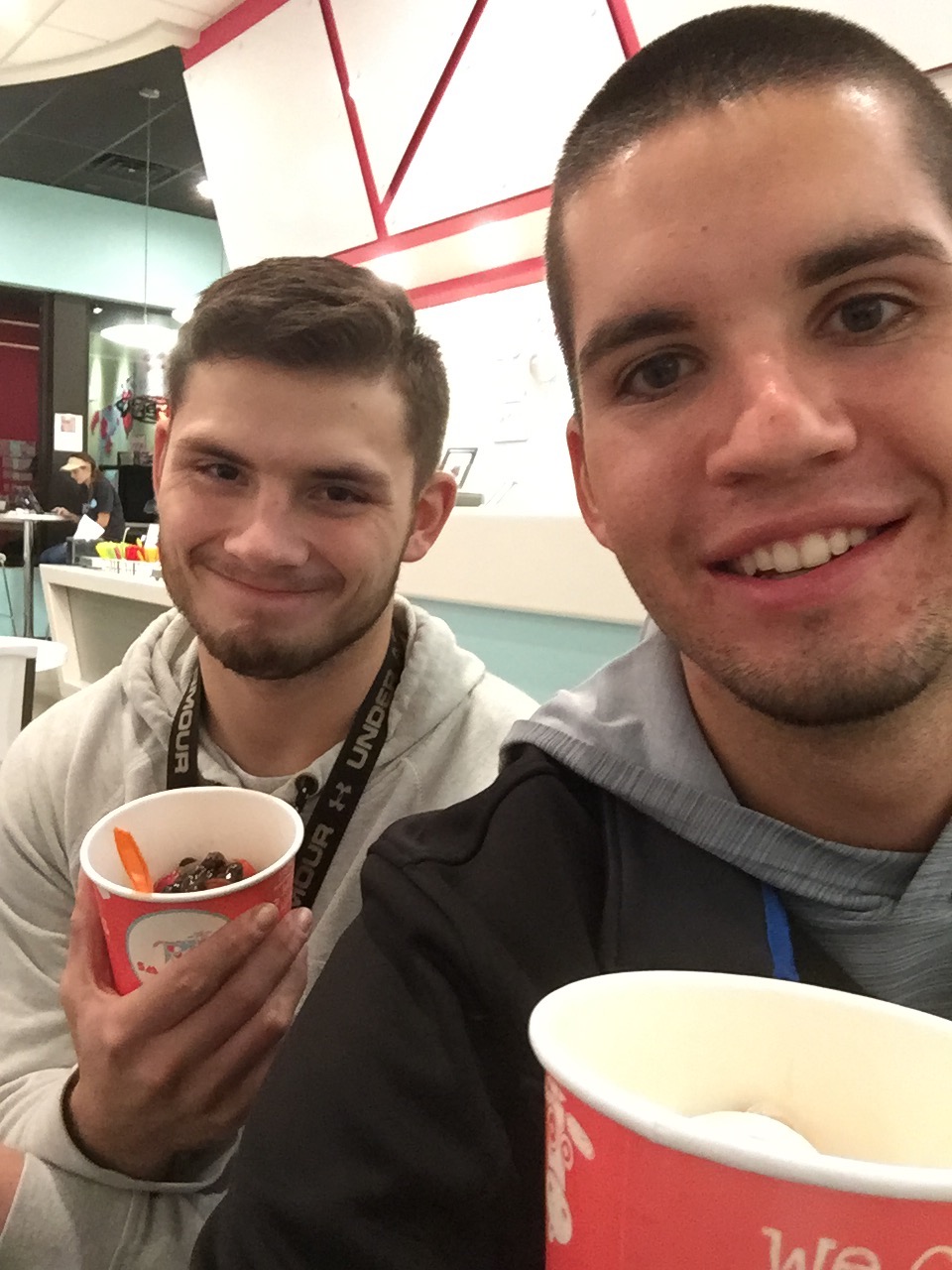 Two men with ice cream