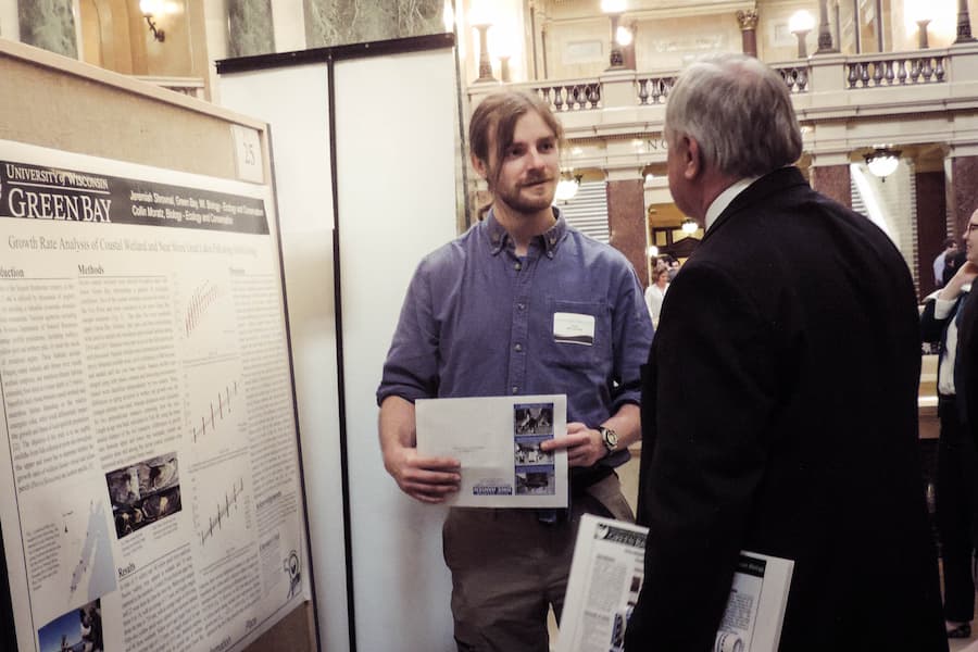 Student presents research project at capitol buillding