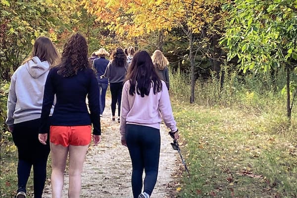 Group of students on outdoor hike