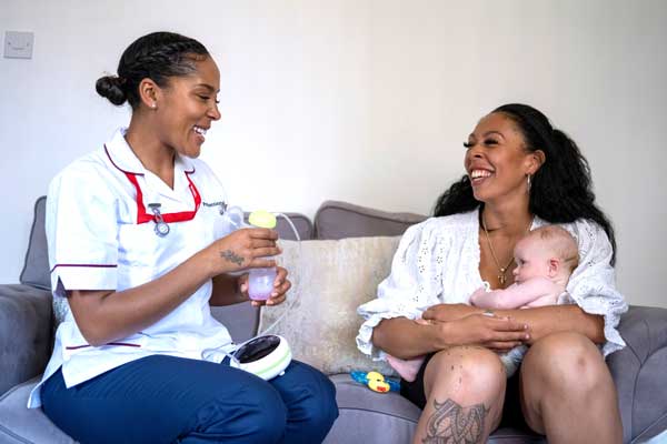 Mom brings baby in for check up