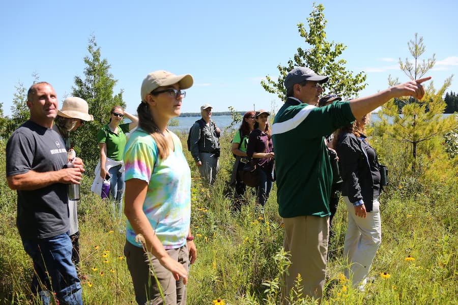 UW-Green Bay group touring Toft Point natural area