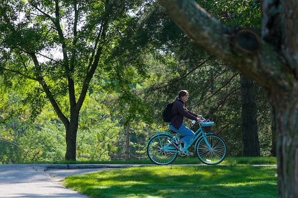 Young woman on a bike