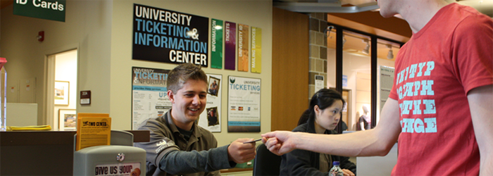 Student employees at University Ticketing and Information Center