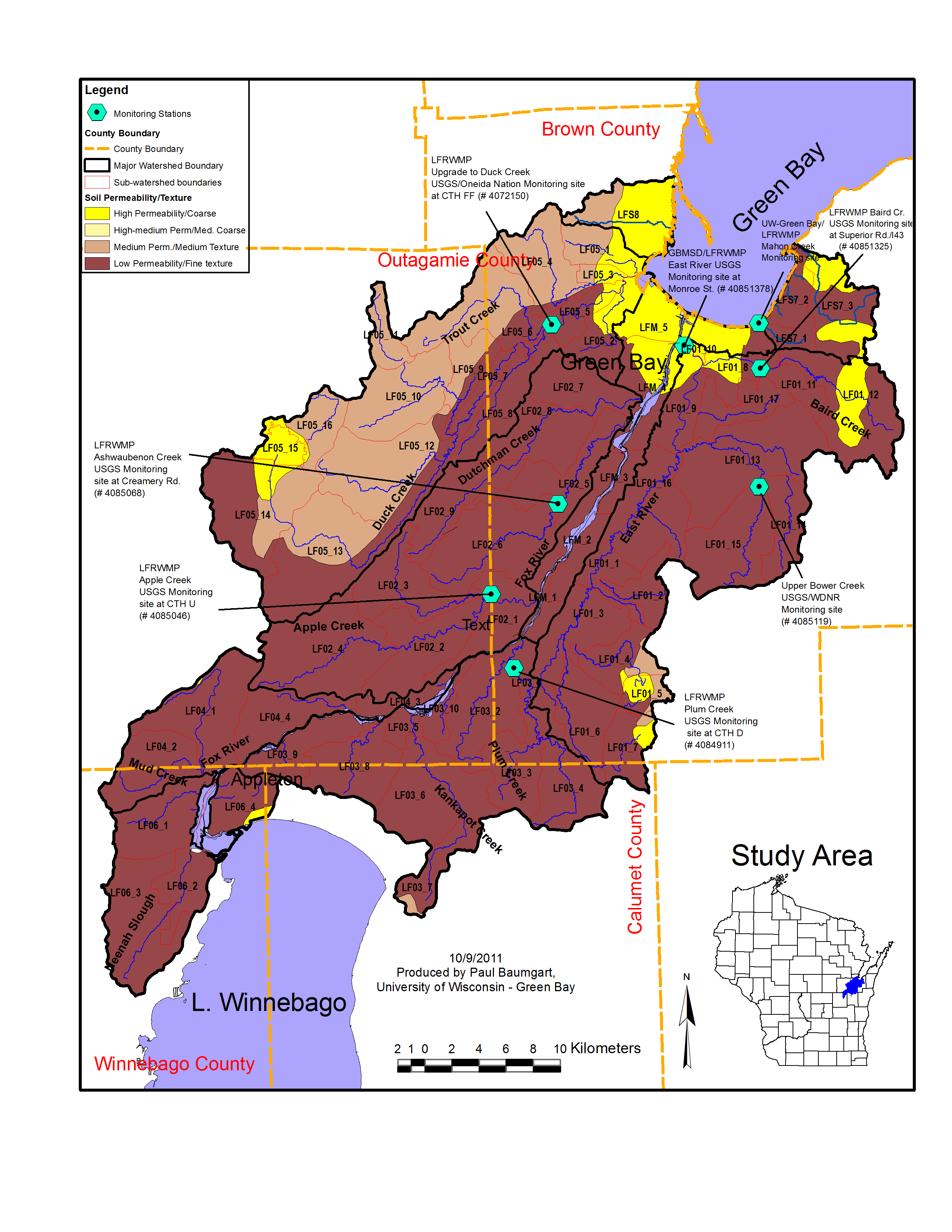 Tributary Maps Lower Fox River Watershed Monitoring Program