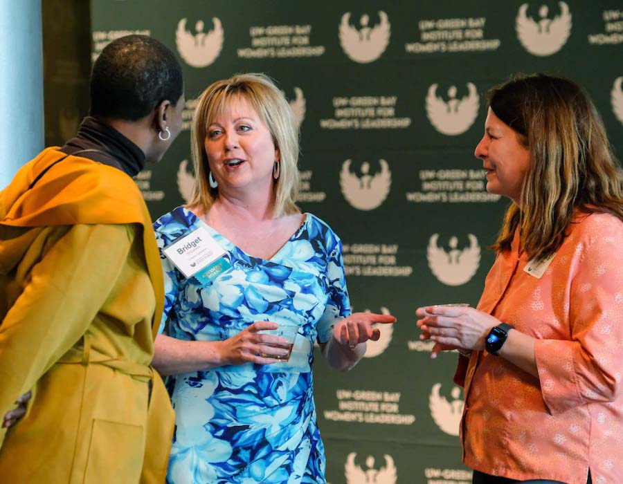 Bridget Krage O'Connor talking at a networking event