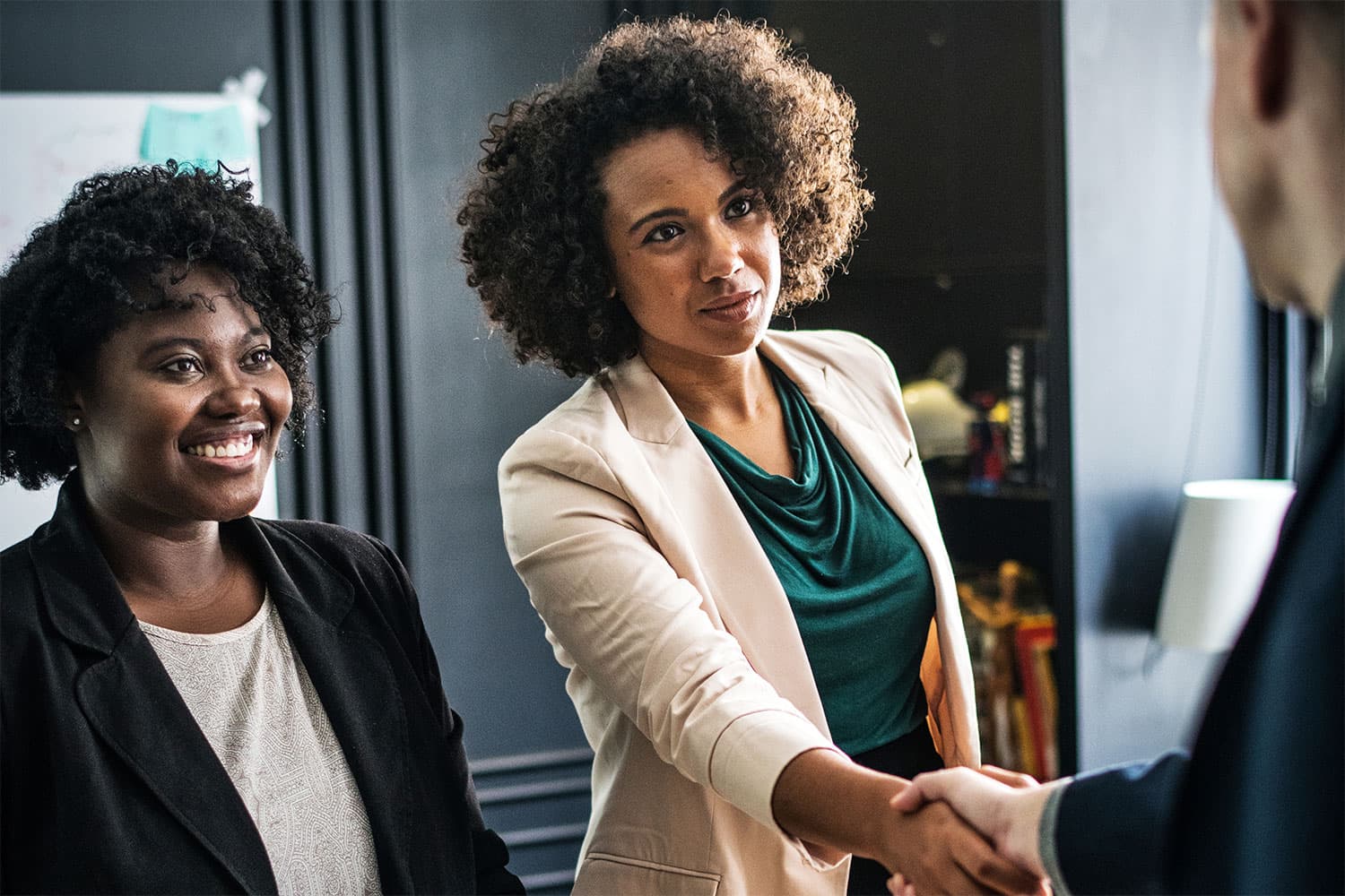 Business partners shaking hands