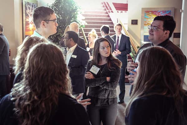 Group of students in the Accounting Student Association group attend a networking event