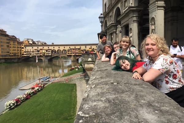 Students pose for photo in Florence, Italy