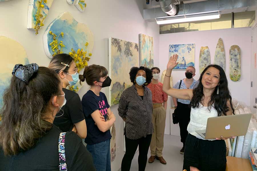 Students visit art studio in New York