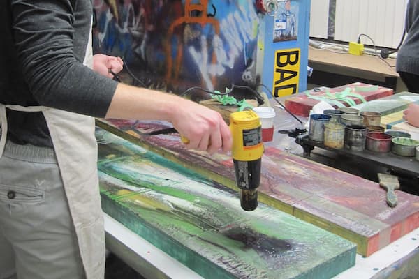 Student works on project in studio