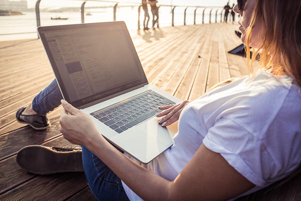 woman with laptop