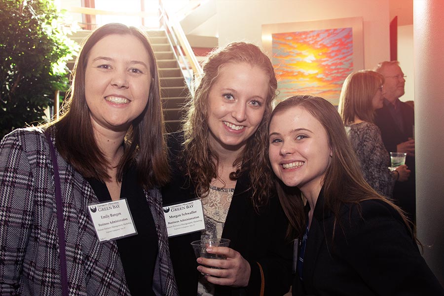 Students at Business Week networking event